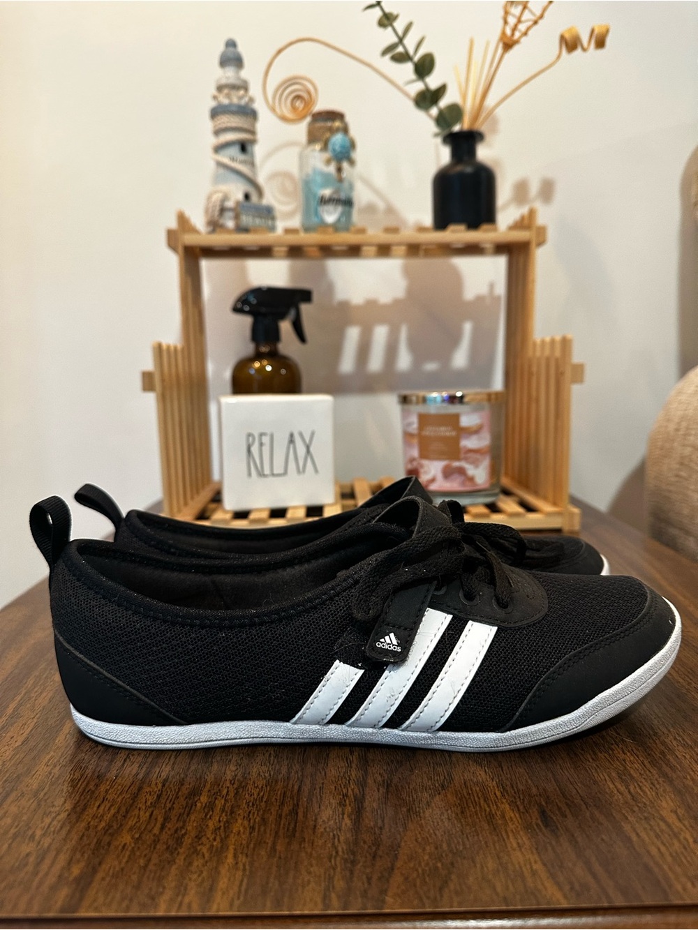 Adidas Black Sneakers with White Stripes